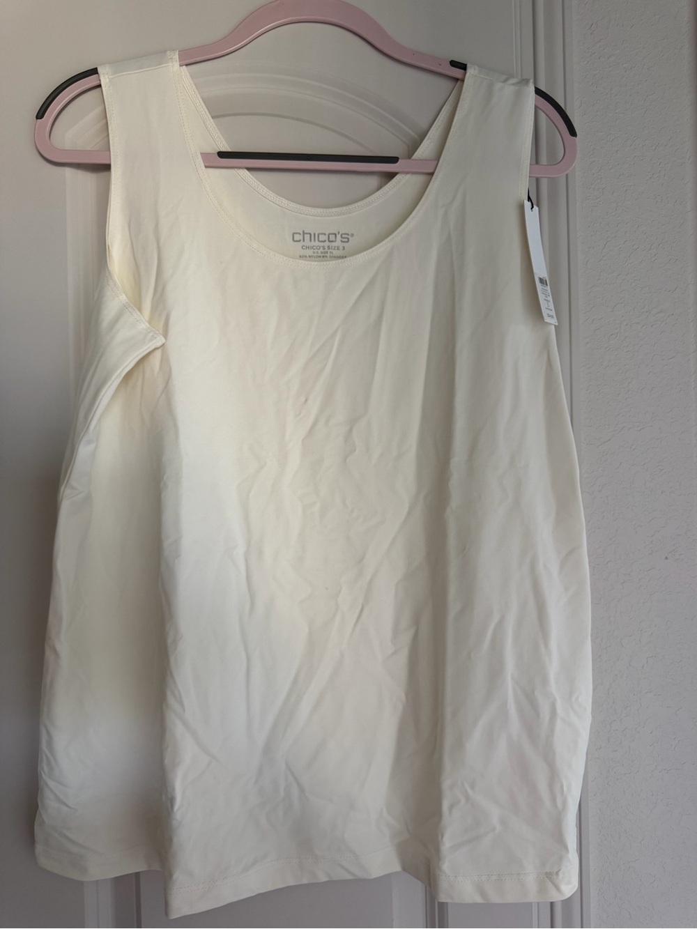 Chico's Ecru Microfiber Tank Size 3